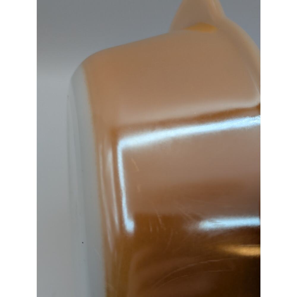 Vtg Anchor Hocking Fire King 447 Peach Lustre 1.5 Quart Casserole Dish W/ Lid - Picture 3 of 9